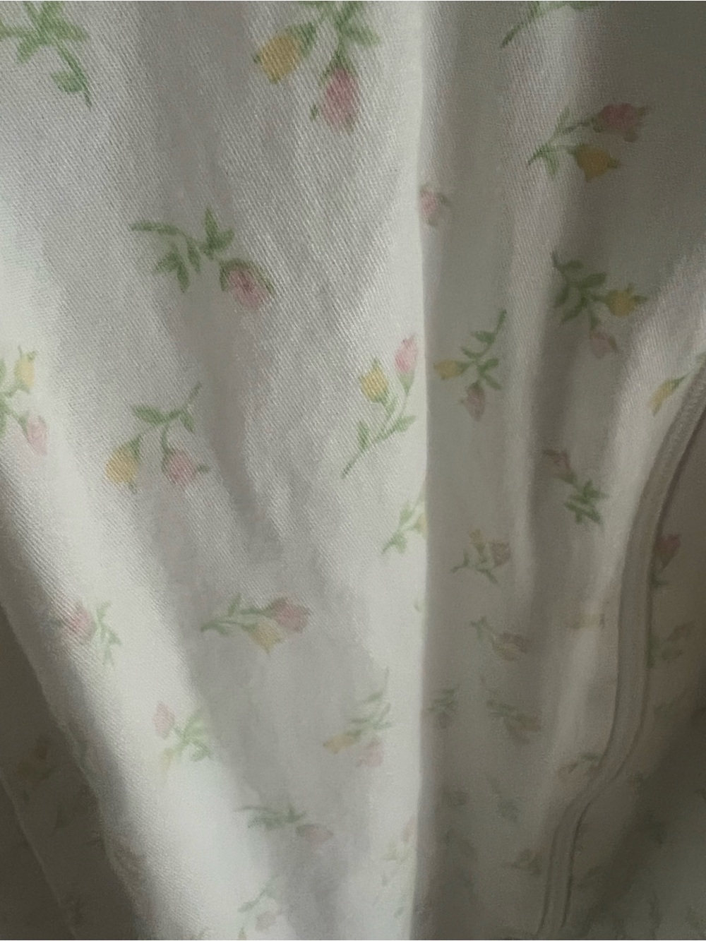 Miss Elaine Cream Nightgown with Pink and Green Floral Print - Picture 6 of 8